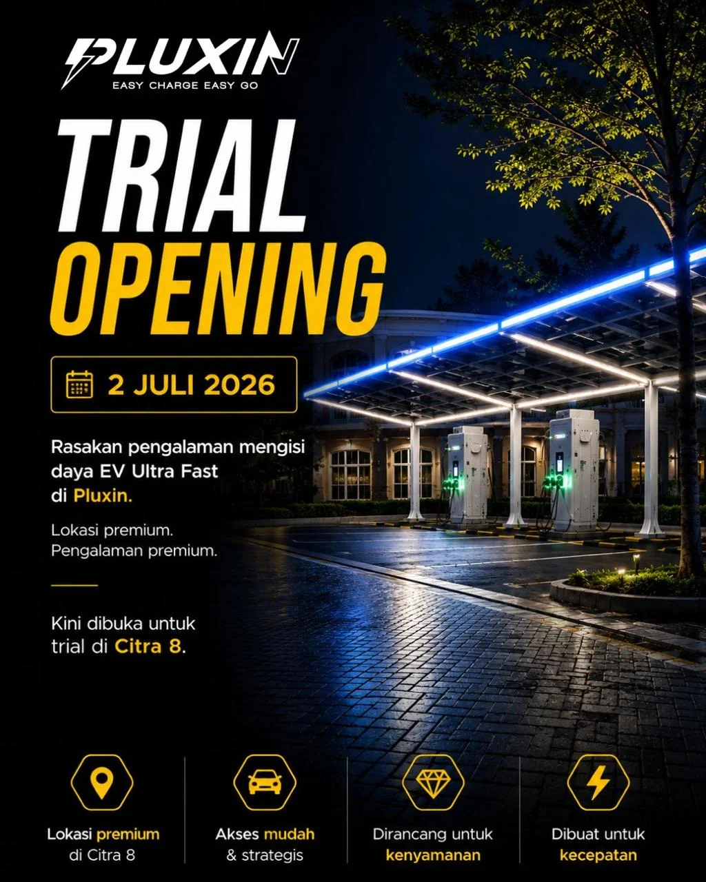 Pluxin Citra 8 EV Charging Station Trial Opening Begins on 2 July 2026